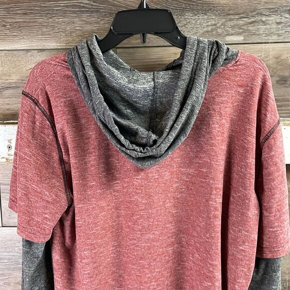 RAW YARN INDUSTRIES Mens Long Sleeve Soft Polyester Pullover Hoodie Shirt Size L - Picture 7 of 12